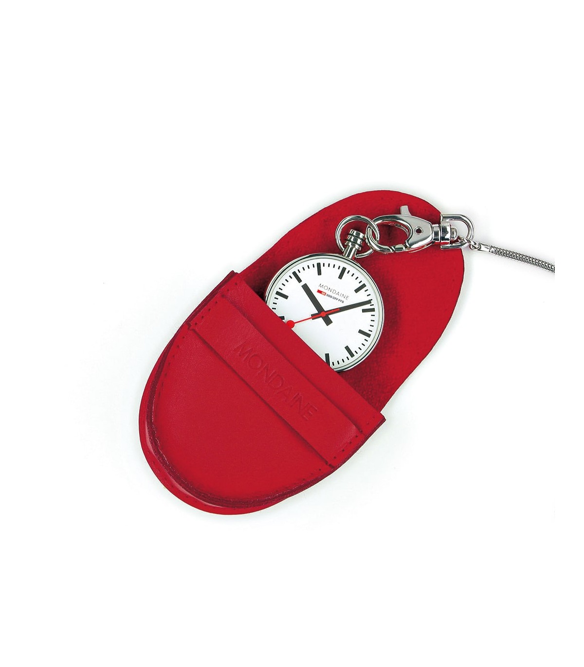 Mondaine Orologio da parete rosso, 25 cm, movimento silenzioso.