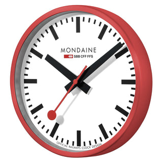Mondaine Orologio Parete Rosso 25 cm