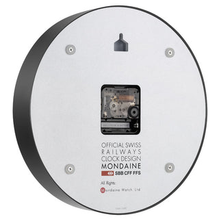 Mondaine Orologio Parete Nero Quadrante Bianco 25cm