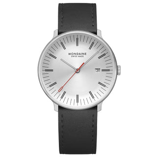 Mondaine Doppio Orologio Uomo Swiss Made al quarzo quadrante silver 