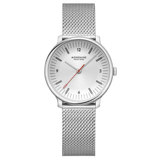Mondaine Doppio Silver Acciaio 33mm