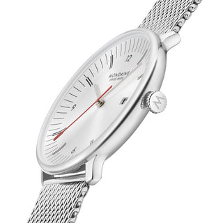 Mondaine Doppio Silver Acciaio 41mm