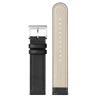 Cinturino nero / Ecopelle Vegea®  20 mm Fibbia satinata