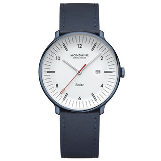 Mondaine Doppio Solar orologio uomo swiss made con cassa blu