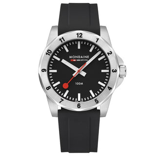 Orologio Mondaine Numeri quadrante nero, swiss made