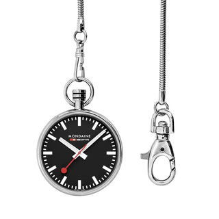 Mondaine Orologio da Tasca Swiss Made Nero 43 mm